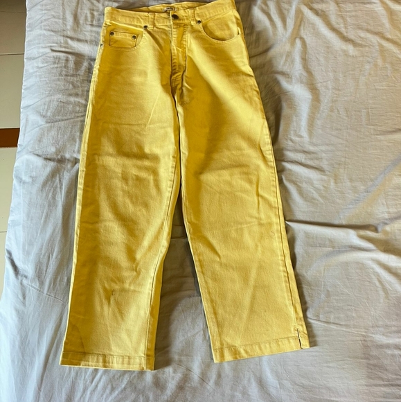Yellow high waist straight jeans - Picture 4 of 5